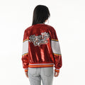Kansas City Chiefs Women's Sequin Bomber- Red view 2