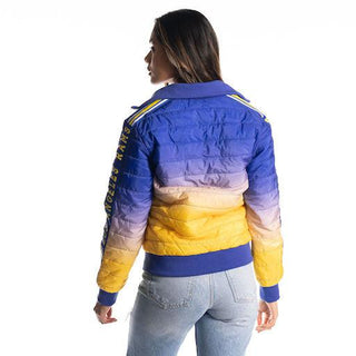 LA Rams Ombre Womens Puffer Jacket-Bomber Jacket-thewildcollective