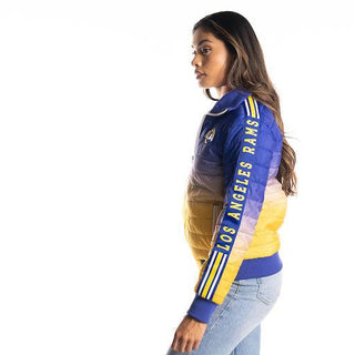 LA Rams Ombre Womens Puffer Jacket-Bomber Jacket-thewildcollective
