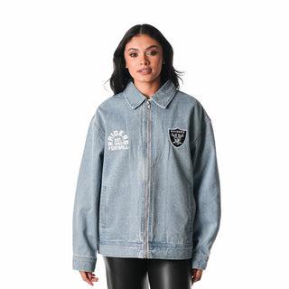 Las Vegas Raiders Denim Unisex Coaches Jacket-Denim Jacket-thewildcollective