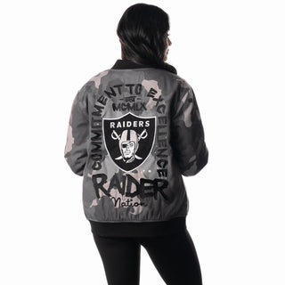 Las Vegas Raiders Unisex Camo Bomber - Camo Grey-Bomber Jacket-thewildcollective