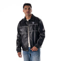 Las Vegas Raiders Unisex Faux Leather Racing Jacket - Black view 1
