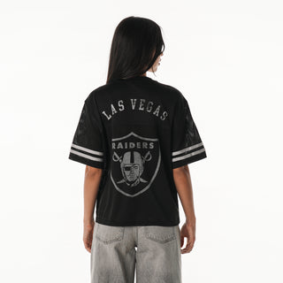 Las Vegas Raiders Women's Boxy Mesh Jersey - Black-Jersey-thewildcollective