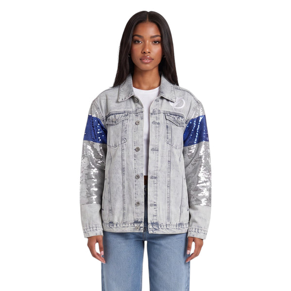 Tampa Bay Lightning Denim Jacket w/ Sequin Sleeves - Blue
