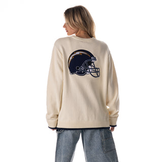 Los Angeles Chargers Unisex Jacquard Crew Neck - Cream-Jacquard Sweater-thewildcollective