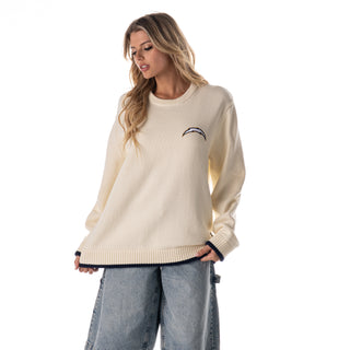 Los Angeles Chargers Unisex Jacquard Crew Neck - Cream-Jacquard Sweater-thewildcollective