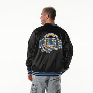 Los Angeles Chargers Unisex Satin Raglan Bomber - Black-Bomber Jacket-thewildcollective