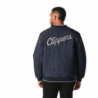 Los Angeles Clippers Unisex Quilted Bomber - Navy-Quilted Jacket-thewildcollective