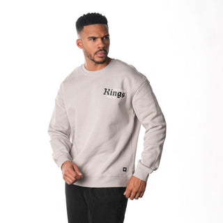 Los Angeles Kings Old English Crew Fleece - Grey-Crew Fleece-thewildcollective