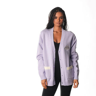 Los Angeles Lakers Button Front Cardigan - Purple-Cardigan-thewildcollective