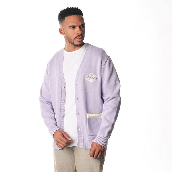 Los Angeles Lakers Button Front Cardigan - Purple – wearethewildco