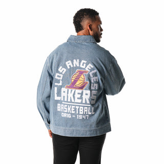 Los Angeles Lakers Denim Coach's Jacket-Denim Jacket-thewildcollective