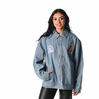 Los Angeles Lakers Denim Coach's Jacket-Denim Jacket-thewildcollective