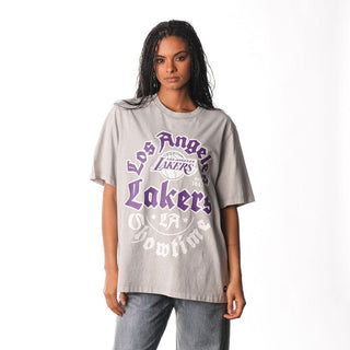 Los Angeles Lakers Old English Tee - Grey-Band Tee-thewildcollective