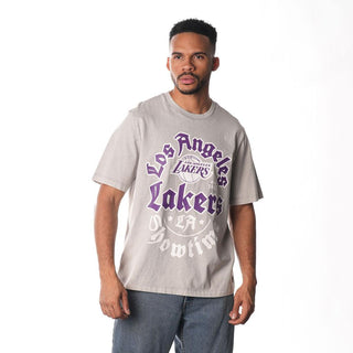 Los Angeles Lakers Old English Tee - Grey-Band Tee-thewildcollective