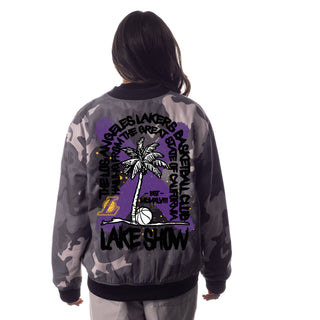 Los Angeles Lakers Unisex Camo Bomber - Grey Camo-Bomber Jacket-thewildcollective