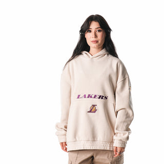 Los Angeles Lakers Unisex Corduroy Hoodie - Cream-Hoodie-thewildcollective