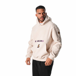 Los Angeles Lakers Unisex Corduroy Hoodie - Cream-Hoodie-thewildcollective