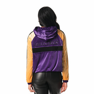 Los Angeles Lakers Women's Velour Track Jacket - Purple-Track Jacket-thewildcollective