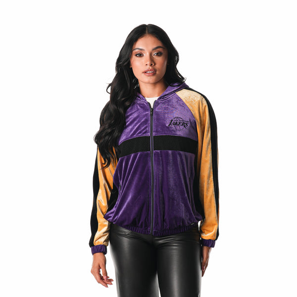 Los Angeles Lakers Women's Velour Track Jacket - Purple