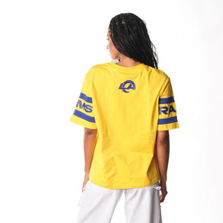 Los Angeles Rams Women's Drop Shoulder SS Tee - Yellow-T-SHIRT-thewildcollective