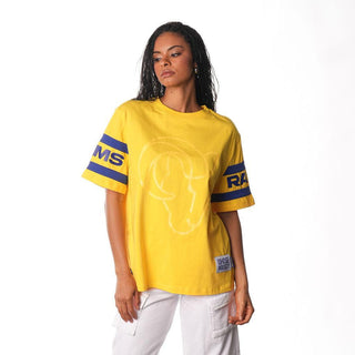 Los Angeles Rams Women's Drop Shoulder SS Tee - Yellow-T-SHIRT-thewildcollective