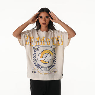 Los Angeles Rams Women's Oversized Graphic Dolman SS Tee - Black-T-SHIRT-thewildcollective