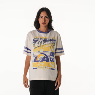 Los Angeles Rams Women's Vintage Drop Shoulder Tee - Cream-T-SHIRT-thewildcollective