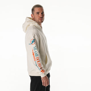 Miami Dolphins Unisex Graphic Sleeve Hoodie - Vintage White-Hoodie-thewildcollective