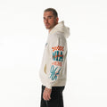 Miami Dolphins Unisex Graphic Sleeve Hoodie - Vintage White view 3