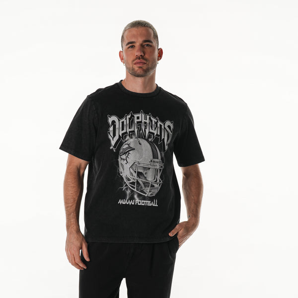 Miami Dolphins Unisex Tonal Band Tee - Black