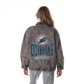 Miami Dolphins Women's Denim Jacket - Grey Denim view 1