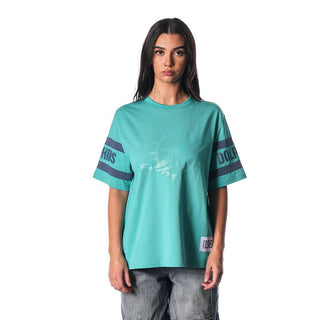 Miami Dolphins Women's Drop Shoulder SS Tee - Blue-T-SHIRT-thewildcollective