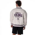 Minnesota Vikings Unisex Embossed Cable Knit Bomber - Vintage White view 3