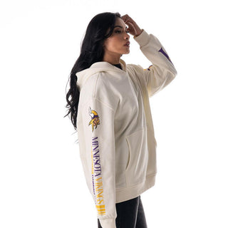 Minnesota Vikings Unisex Graphic Sleeve Hoodie - Vintage White-Hoodie-thewildcollective