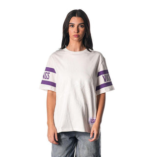 Minnesota Vikings Women's Drop Shoulder SS Tee - White-T-SHIRT-thewildcollective