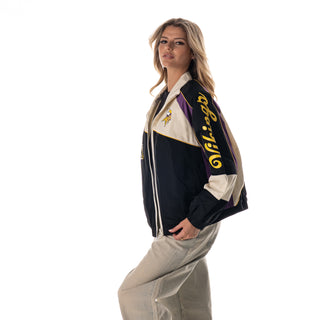 Minnesota Vikings Women's Oversized Raglan Track Jacket - Multi-Track Jacket-thewildcollective
