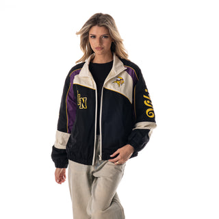 Minnesota Vikings Women's Oversized Raglan Track Jacket - Multi-Track Jacket-thewildcollective
