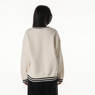 Minnesota Vikings Women's Oversized Vintage Crew Fleece - Vintage White-Crew Fleece-thewildcollective