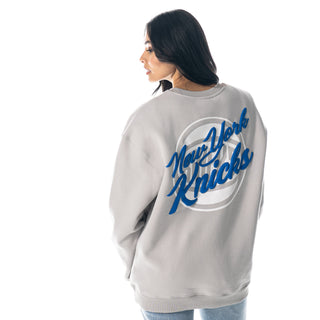 New York Knicks Puff Print Crew Fleece - Off-White-Crew Fleece-thewildcollective