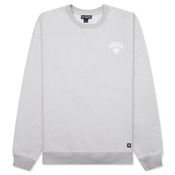 New York Knicks Puff Print Crew Fleece - Off-White
