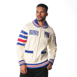 New York Rangers Cream Jacquard Sweater-Jacquard Sweater-thewildcollective