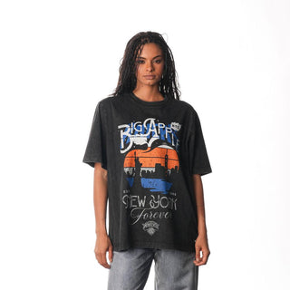 NY Knicks Big Apple Tee - Black-Band Tee-thewildcollective