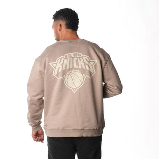 NY Knicks Crew Fleece - Warm Grey-Crew Fleece-thewildcollective