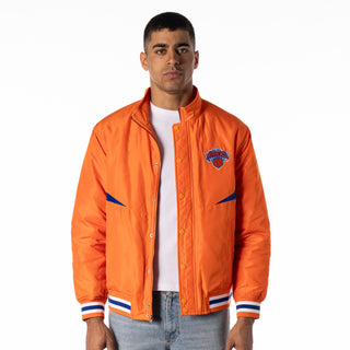 NY Knicks Nylon Bomber - Orange-Bomber Jacket-thewildcollective