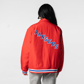 NY Rangers Nylon Bomber - Red-Bomber Jacket-thewildcollective