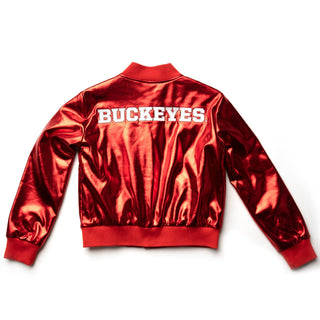 Ohio State Buckeyes Kids Metallic Red Jacket-Bomber Jacket-thewildcollective