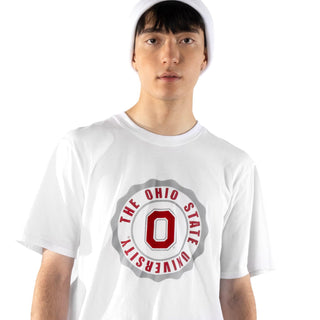 Ohio State Buckeyes Mens Flocked Graphic Tee-T-Shirt-thewildcollective