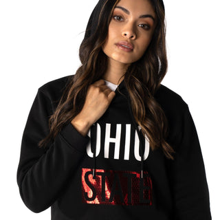 Ohio State Buckeyes Sequin Die Cut Hoodie-Hoodie-thewildcollective