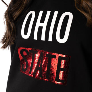 Ohio State Buckeyes Sequin Die Cut Hoodie-Hoodie-thewildcollective